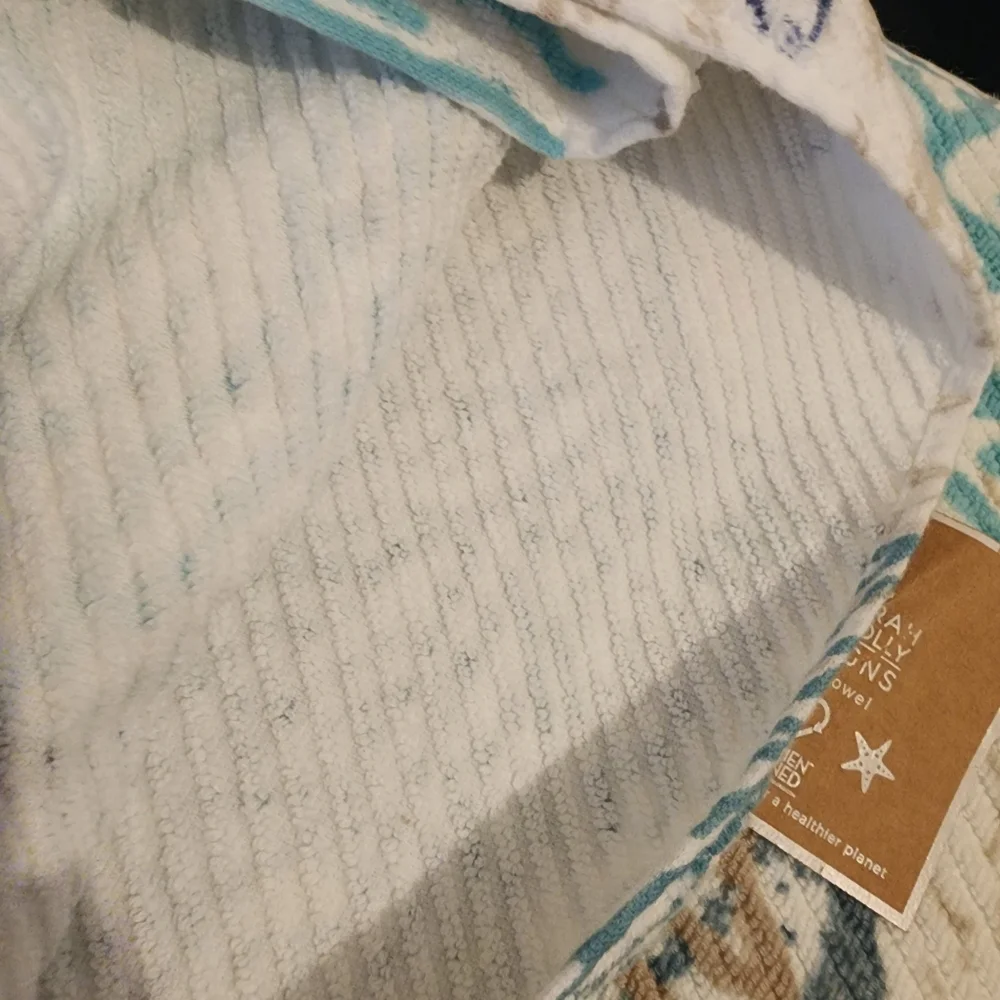 Deborah Connolly S 2 Sea Life Ocean Coral Reef Seahorses Bath Towels NWT